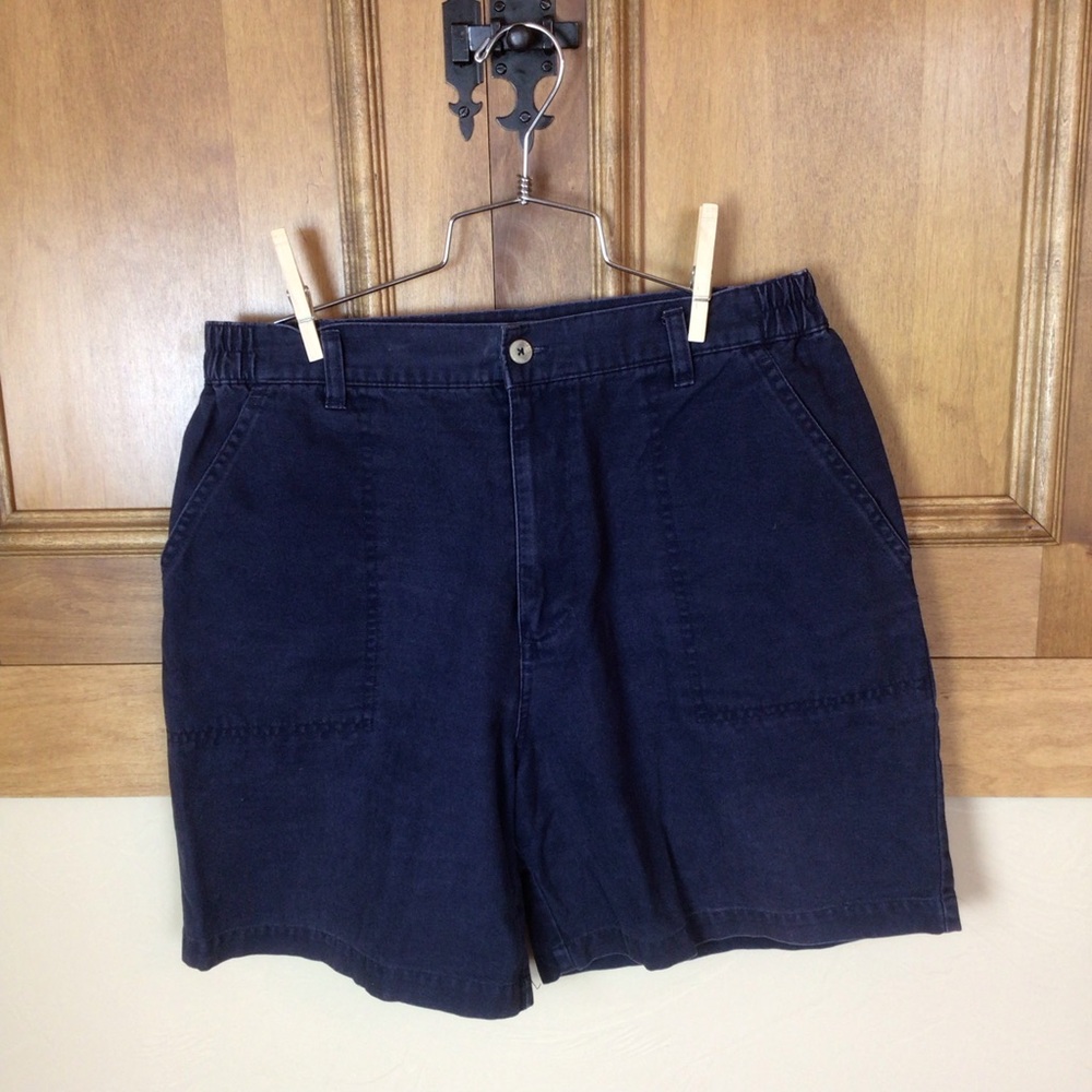 Northern reflections navy cotton classic preppy shorts